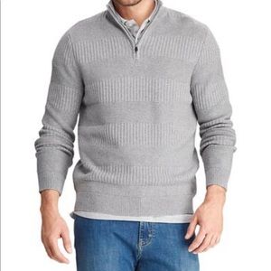 Men's Cotton Blend Mock Neck 1/4 Zip Sweater